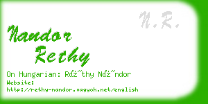 nandor rethy business card